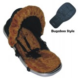 Seat Liner & Hood Trim to fit Bugaboo Pushchairs - Tan Faux Fur